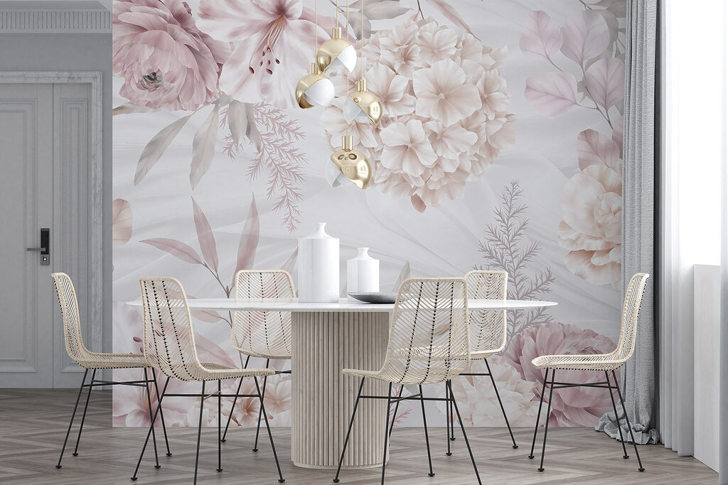 Pink flowers and fronds — interior 6