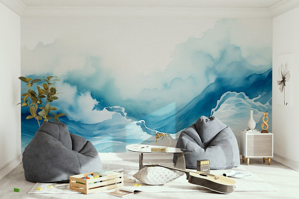 Blue surf in ink — interior 4