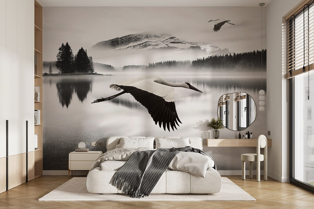 Waterbirds, black and white — interior 1