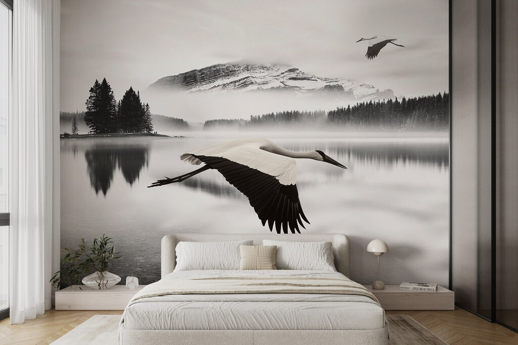 Waterbirds, black and white — interior 3