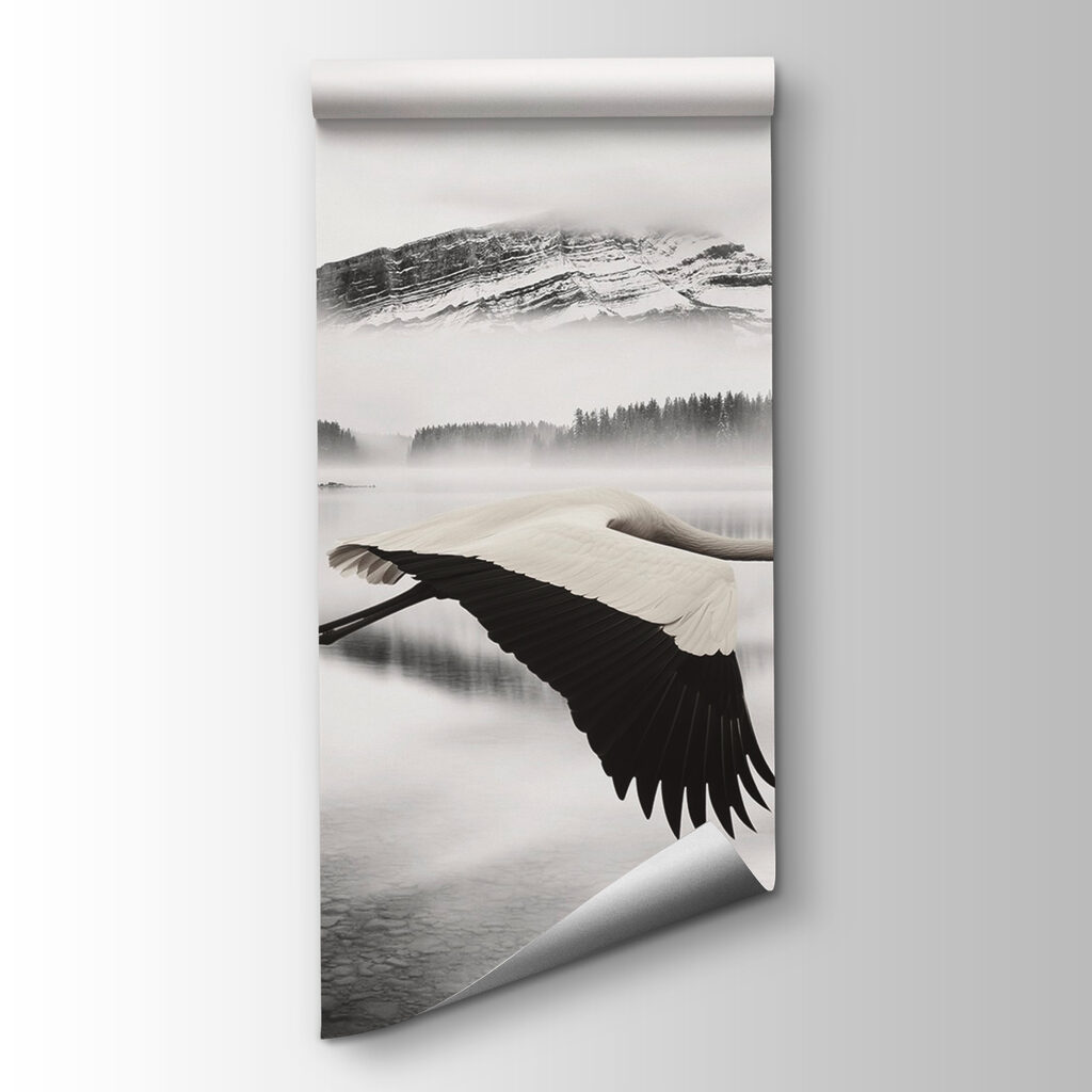 Waterbirds, black and white — product view
