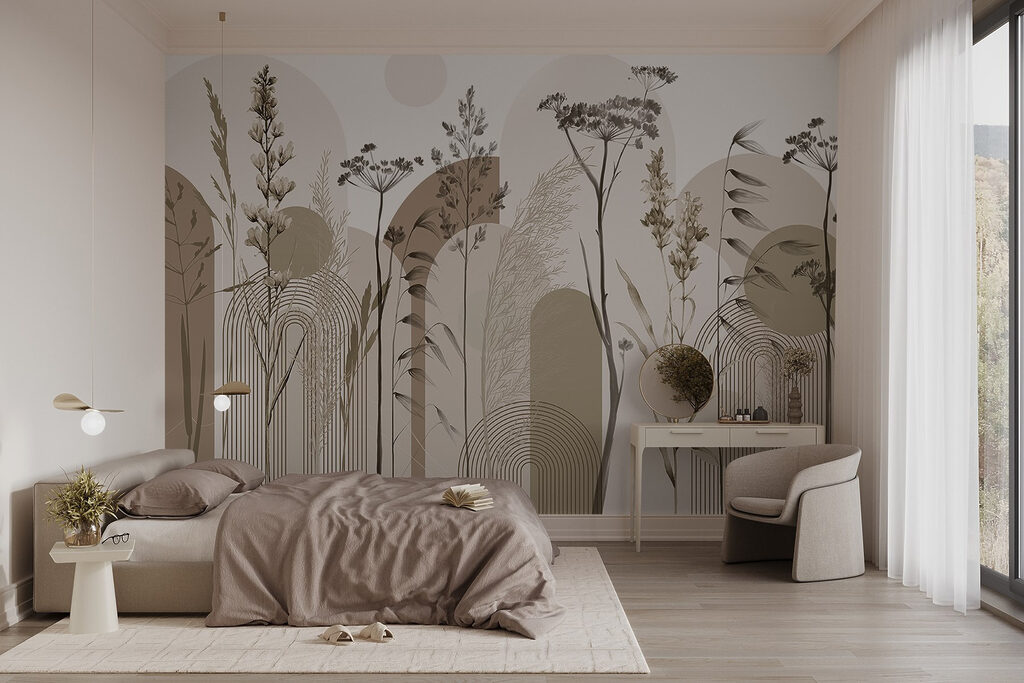 Grasses between round arches — interior 1