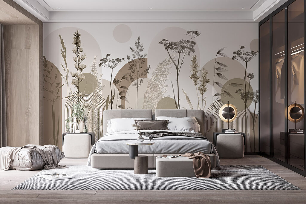 Grasses between round arches — interior 2