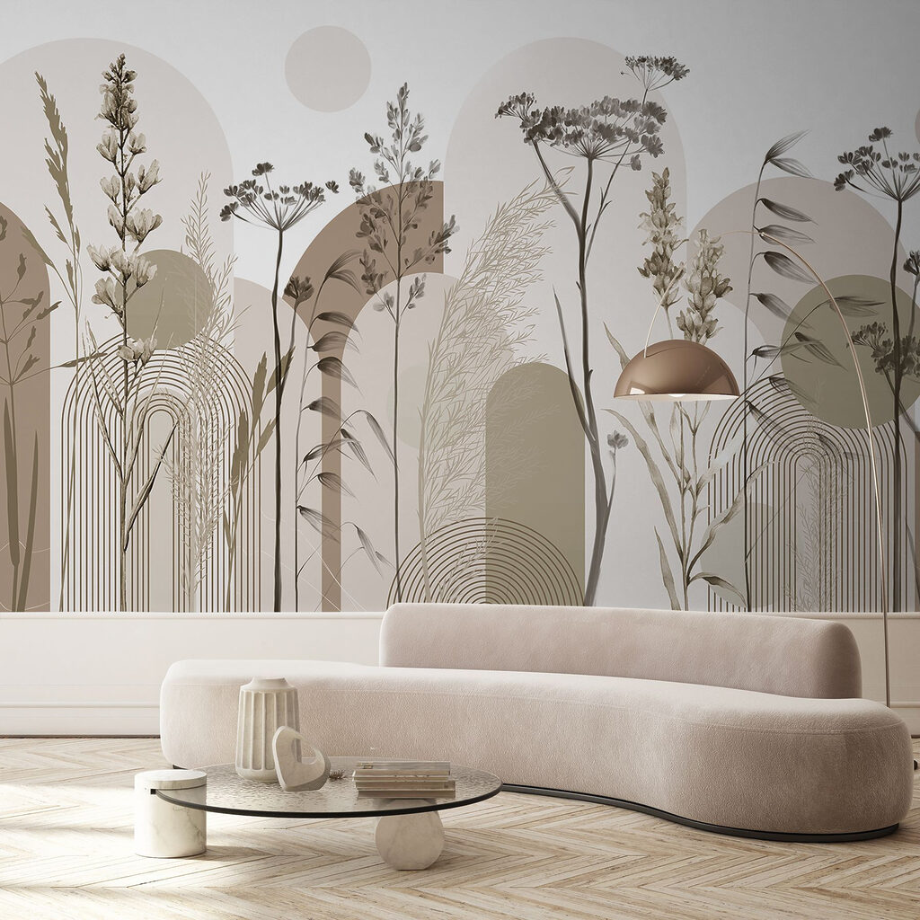 Grasses between round arches — interior 4