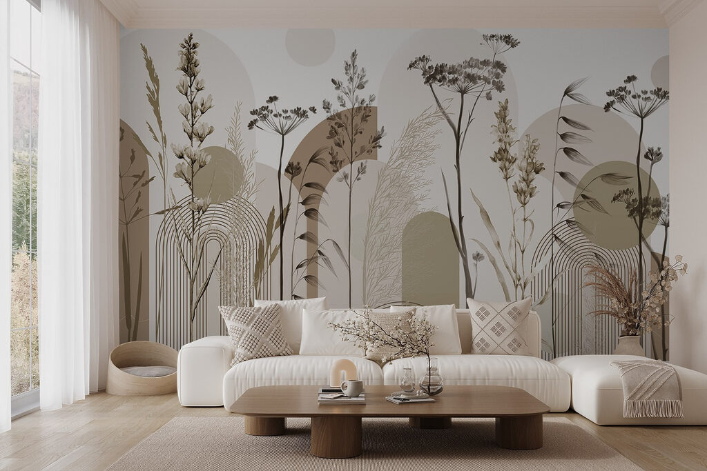 Grasses between round arches — interior 5