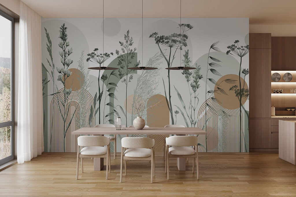 Grasses between round arches — interior 7