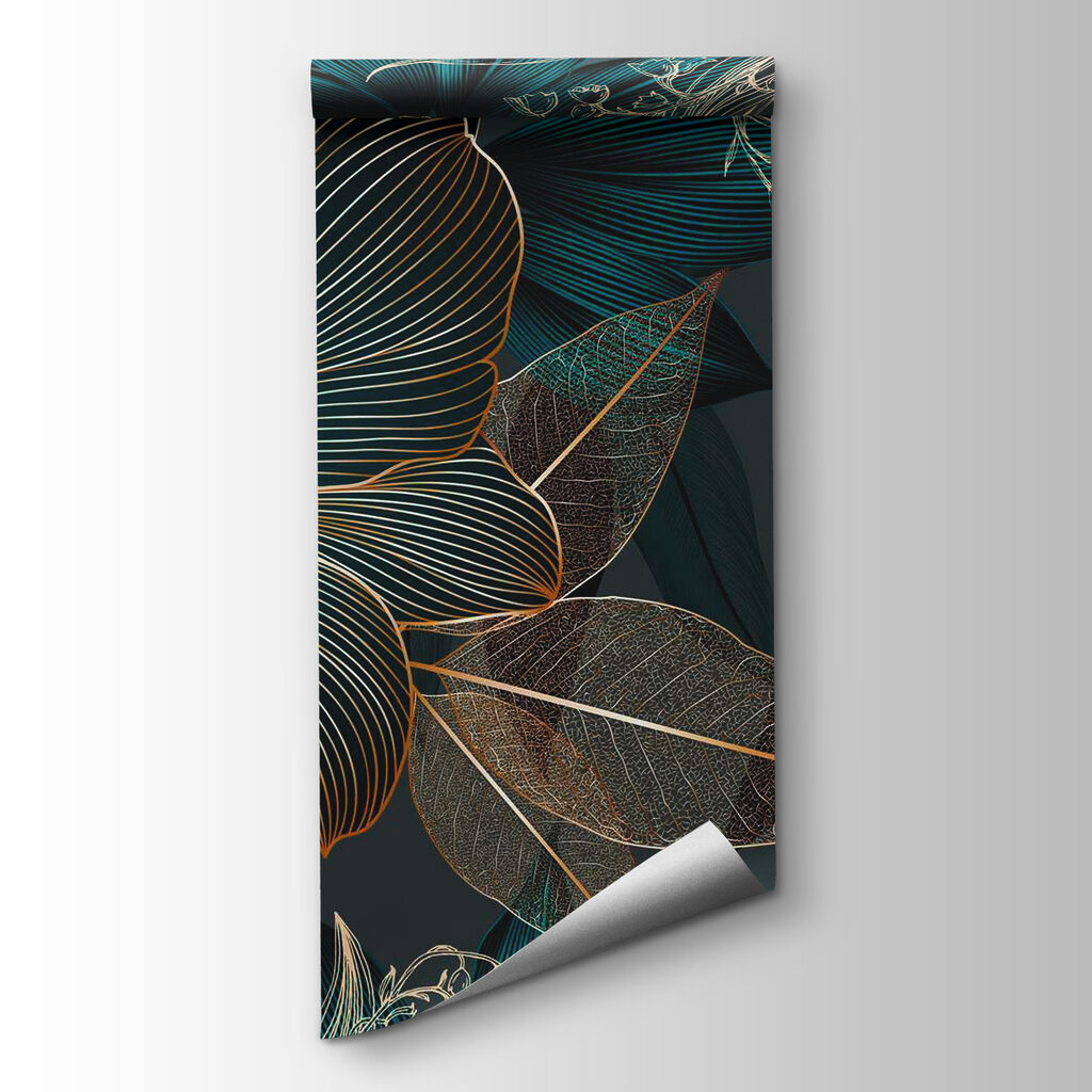 Golden line-art flowers — product view