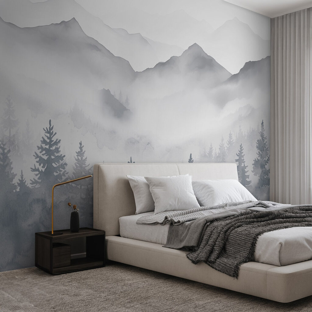 Pines beneath mountain mist — interior 1