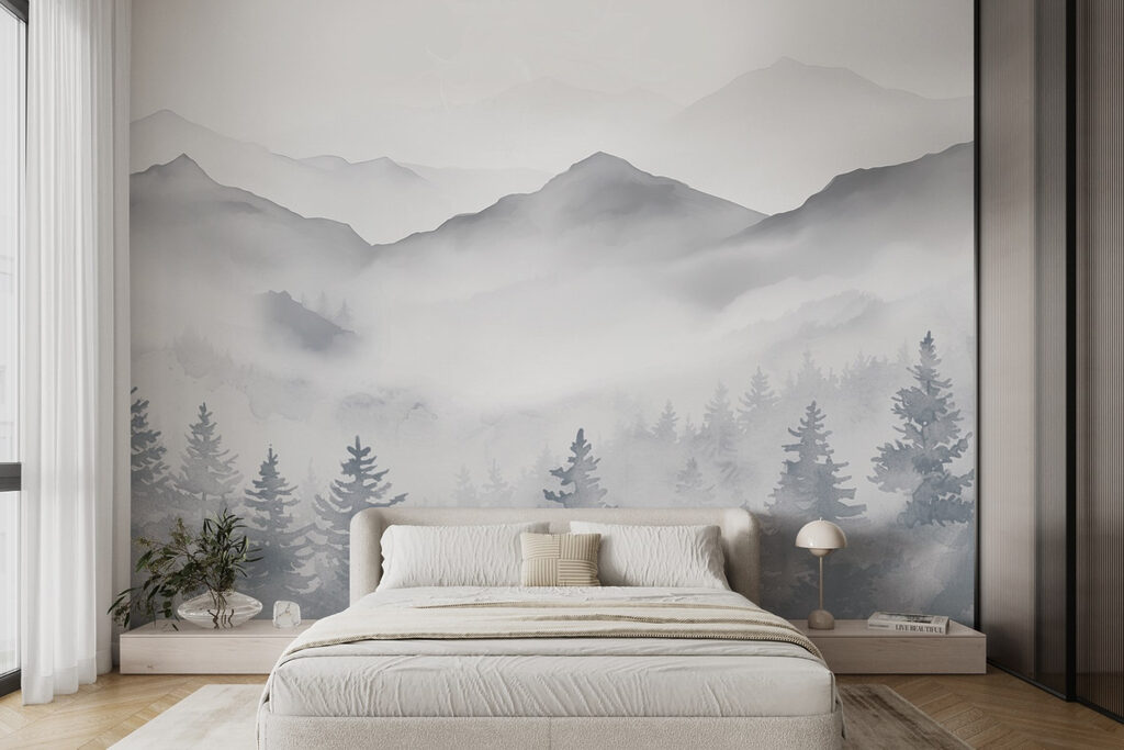 Pines beneath mountain mist — interior 2
