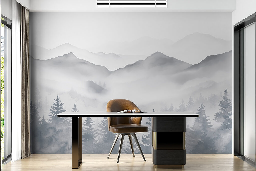 Pines beneath mountain mist — interior 6