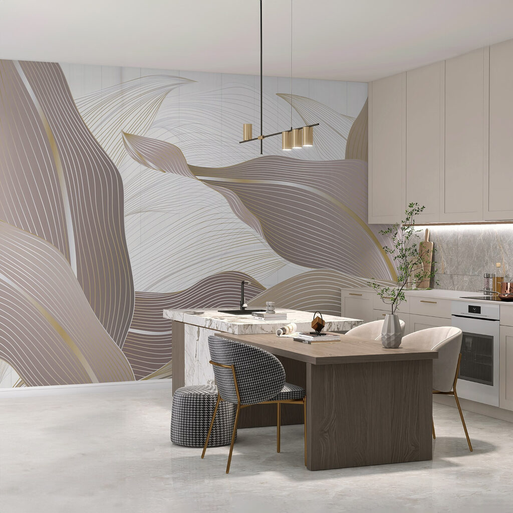 Leaf Ribbons in Relief in an interior