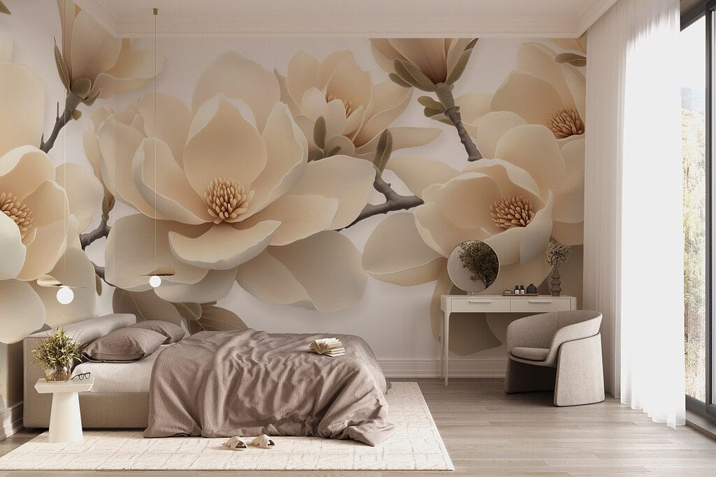 Cream magnolias close together — interior 1