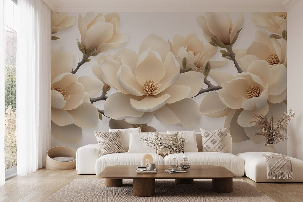 Cream magnolias close together — interior 4
