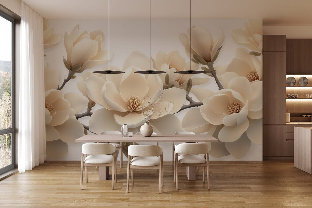 Cream magnolias close together — interior 5
