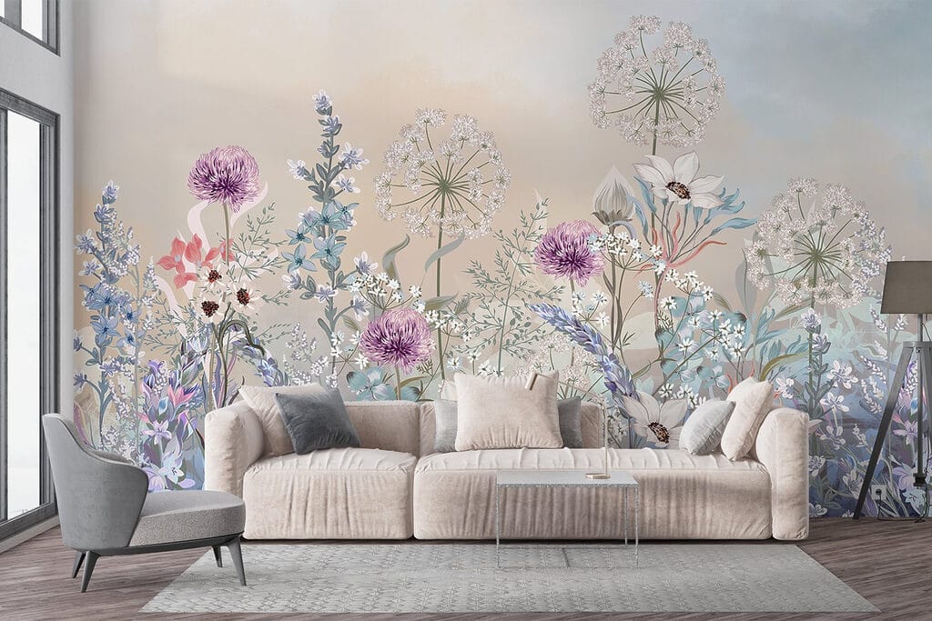 Pastel meadow with wildflowers — interior 3