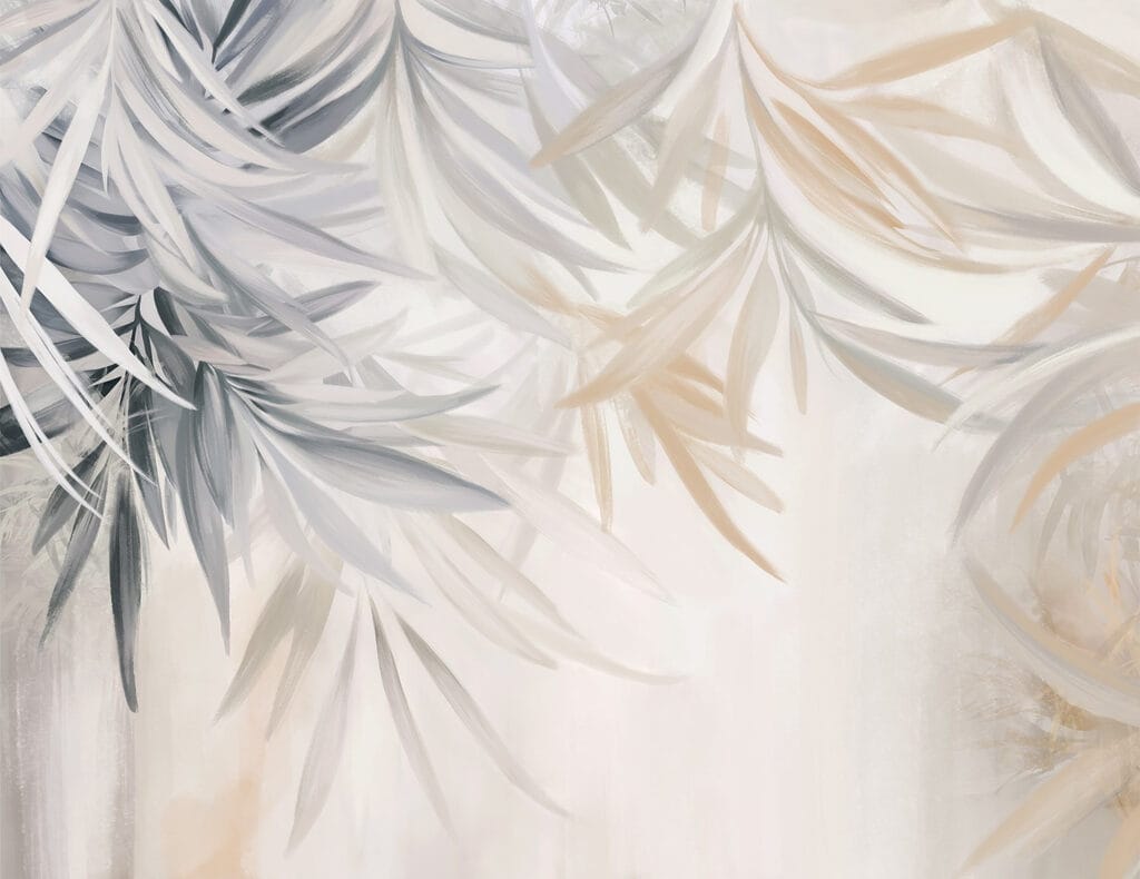 Layered fronds in motion — full design