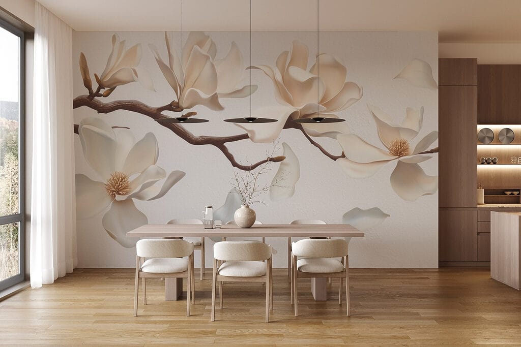 Magnolia Petal Drift in an interior