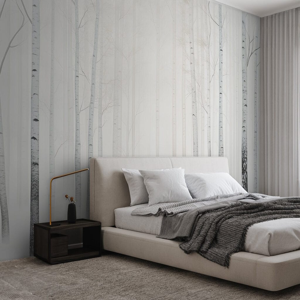 White birches in backlight — interior 1
