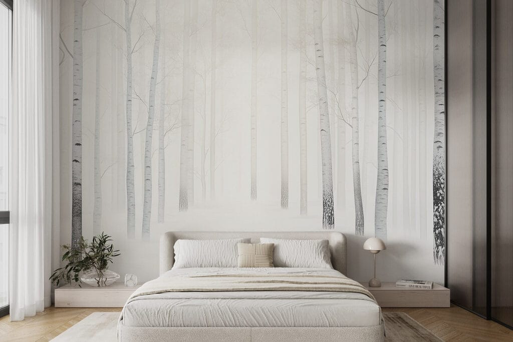 White birches in backlight — interior 3