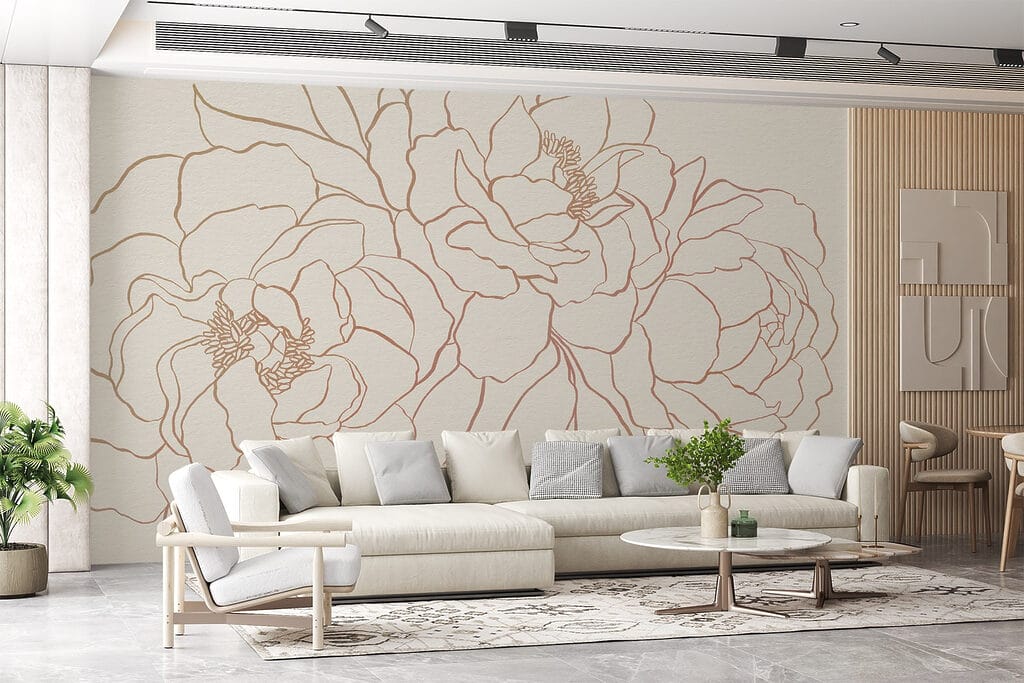 Peonies in One Line — interior 3