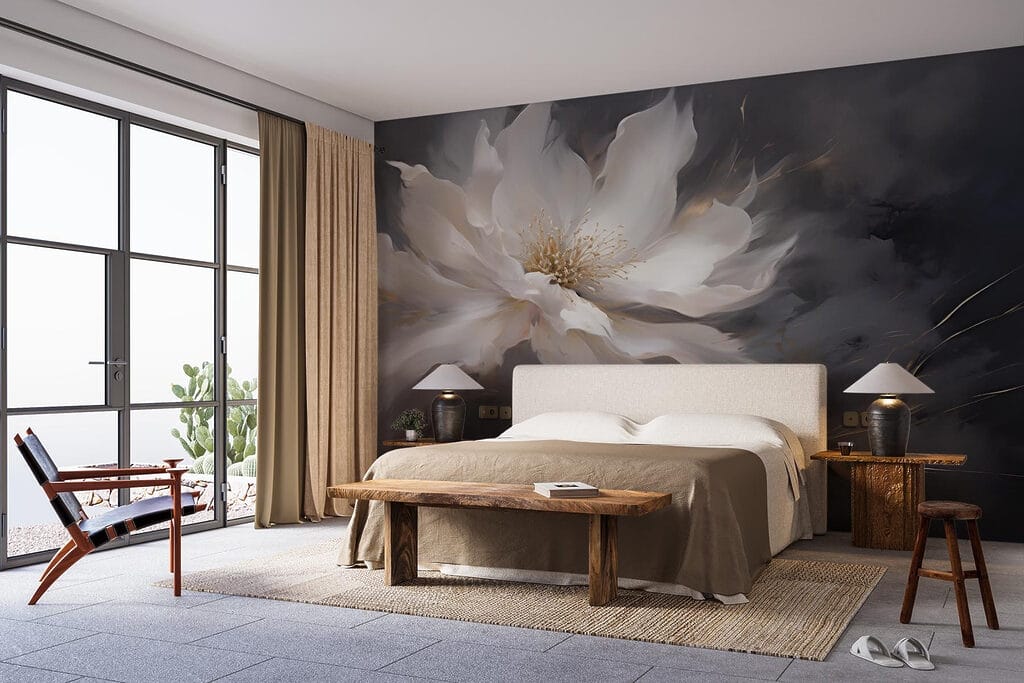 White flower at dusk — interior 1