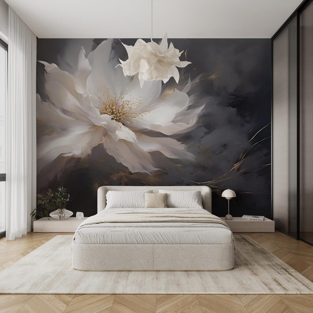 White flower at dusk — interior 2