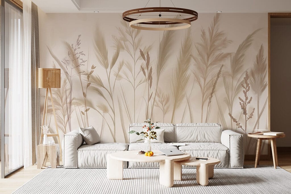 Golden grasses, pale pink — interior 5