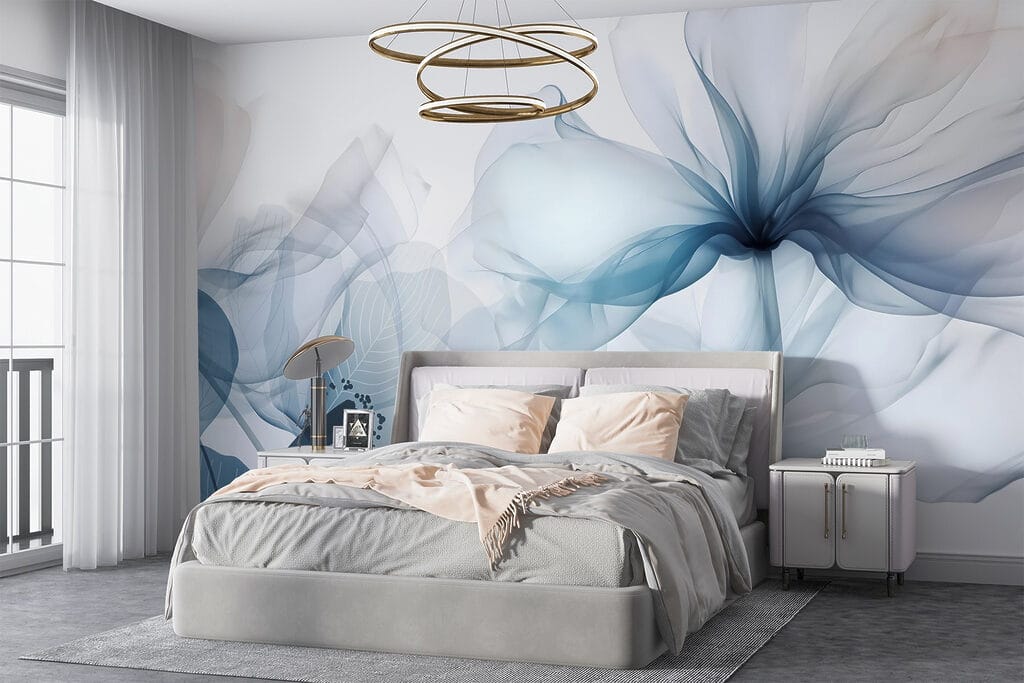 Sky-blue flowers, dark hearts — interior 1