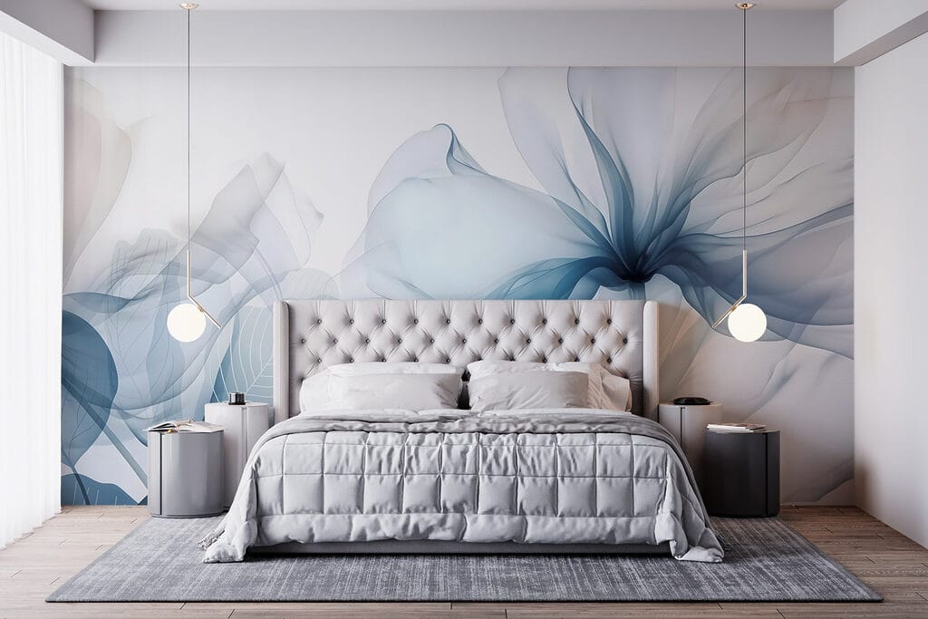 Sky-blue flowers, dark hearts — interior 3