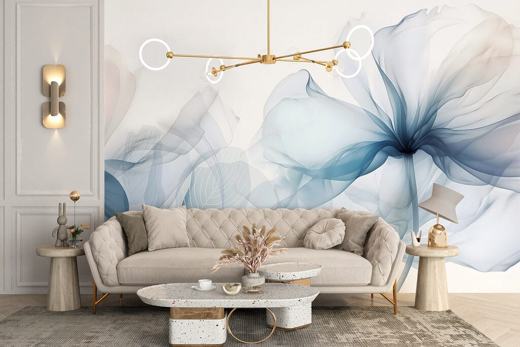 Sky-blue flowers, dark hearts — interior 4