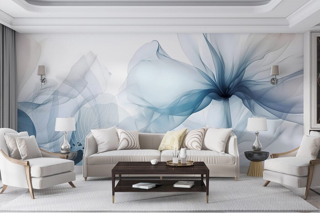 Sky-blue flowers, dark hearts — interior 5