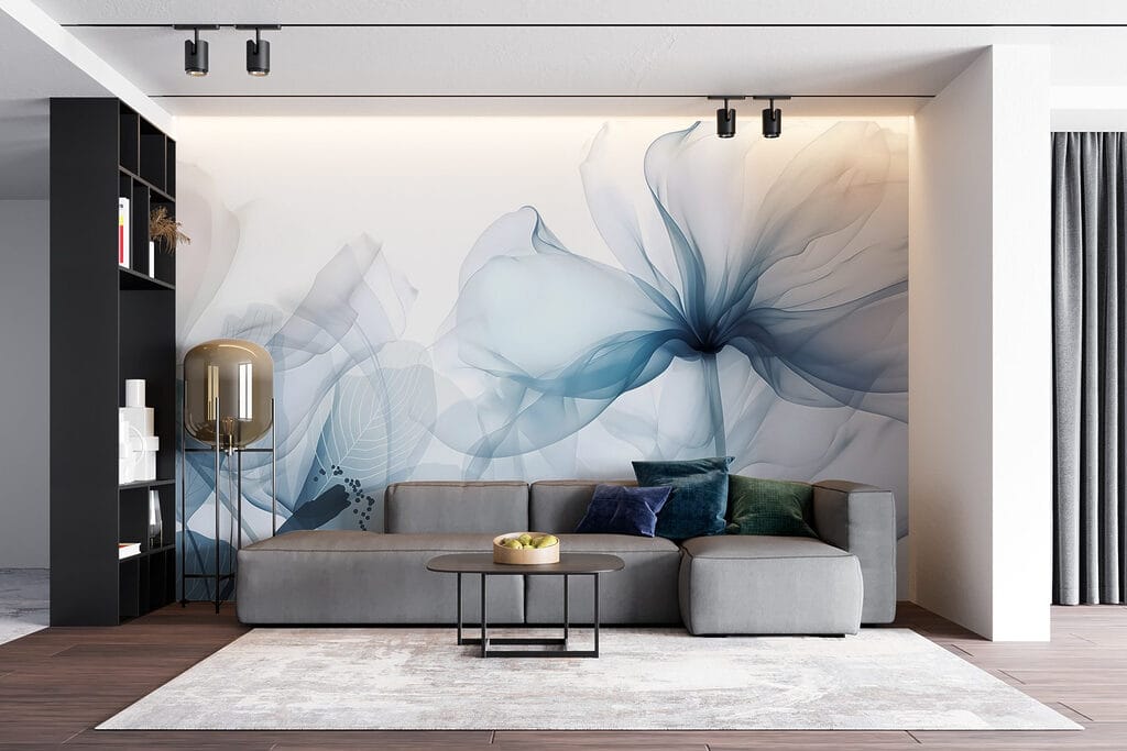 Sky-blue flowers, dark hearts — interior 6