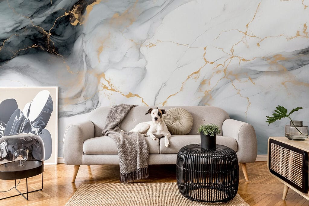 Gold veins through grey-white — interior 3