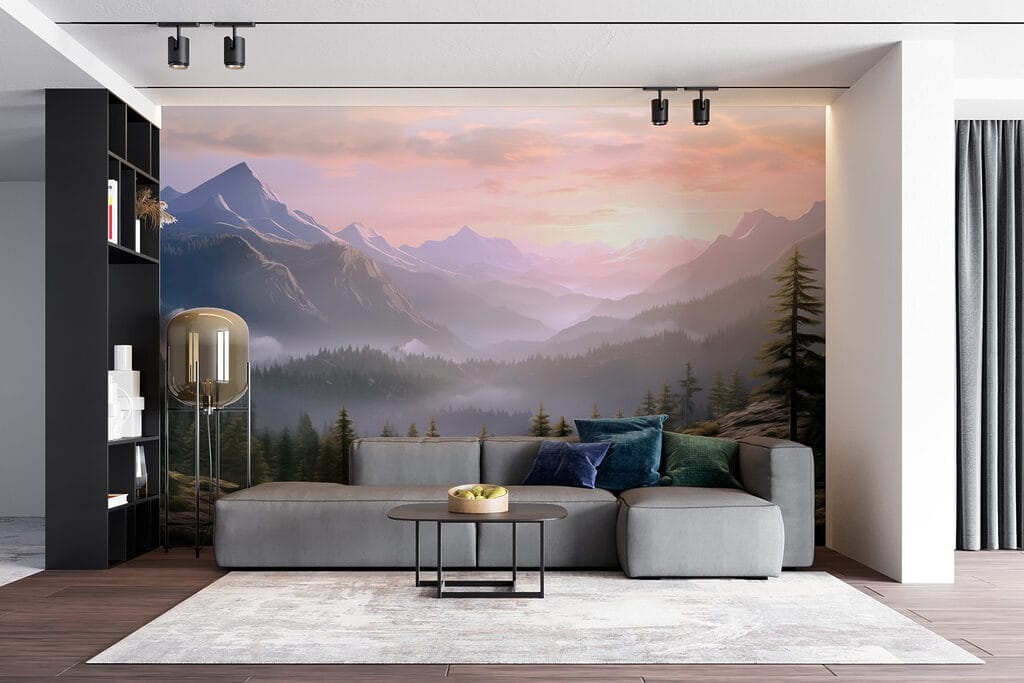 Pink dawn over pines — interior 5