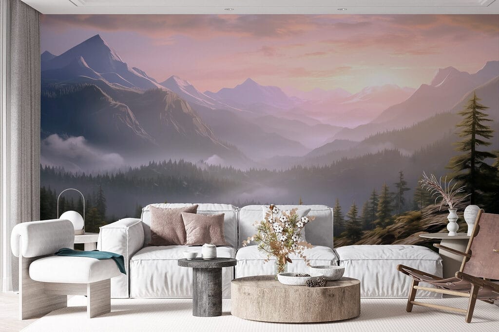 Pink dawn over pines — interior 6