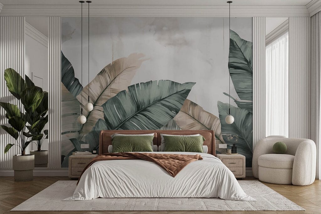 Banana leaves on cream — interior 2