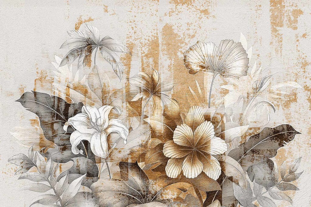 Flowers on painted layers — full design