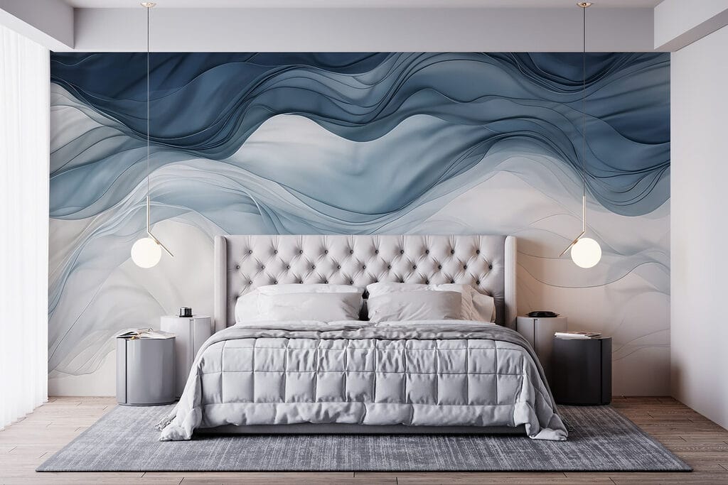 Blue veils on white — interior 3