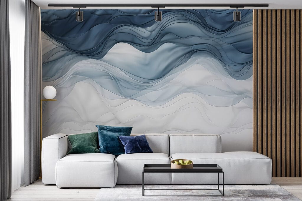 Blue veils on white — interior 4