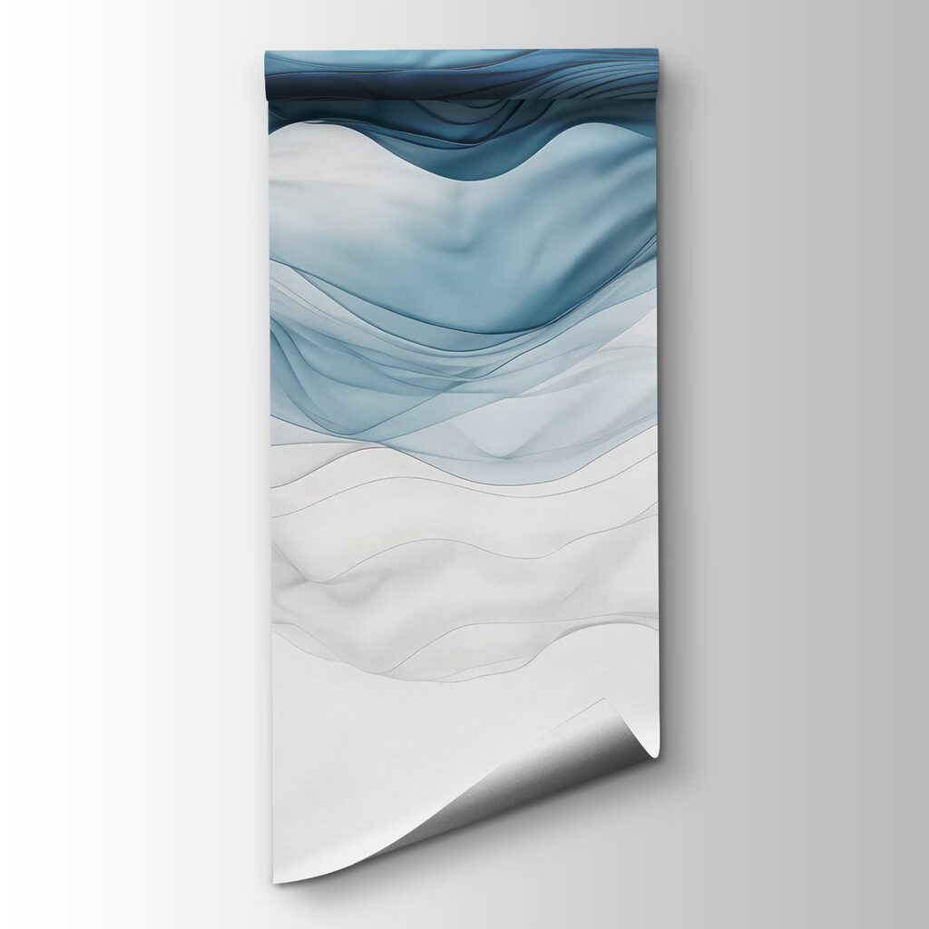Blue veils on white — product view