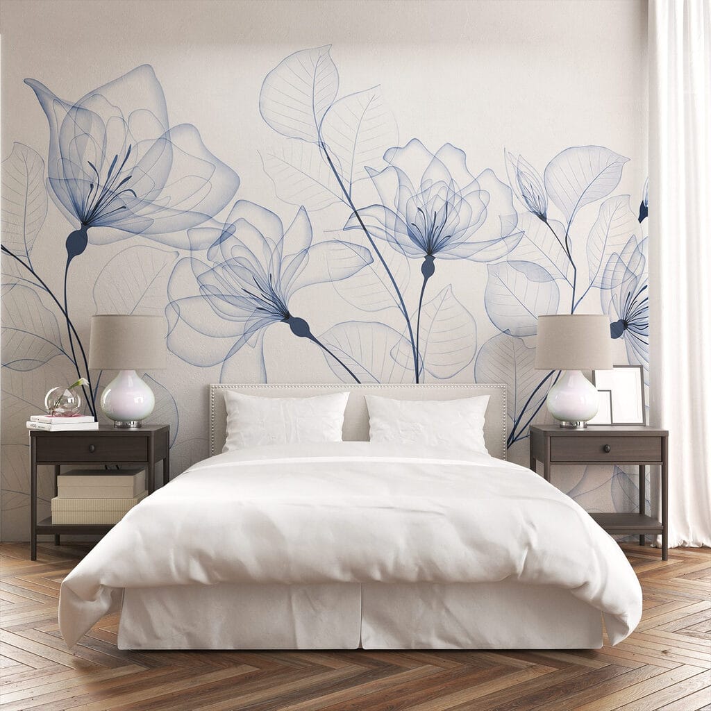 Blue ink-line flowers — interior 4