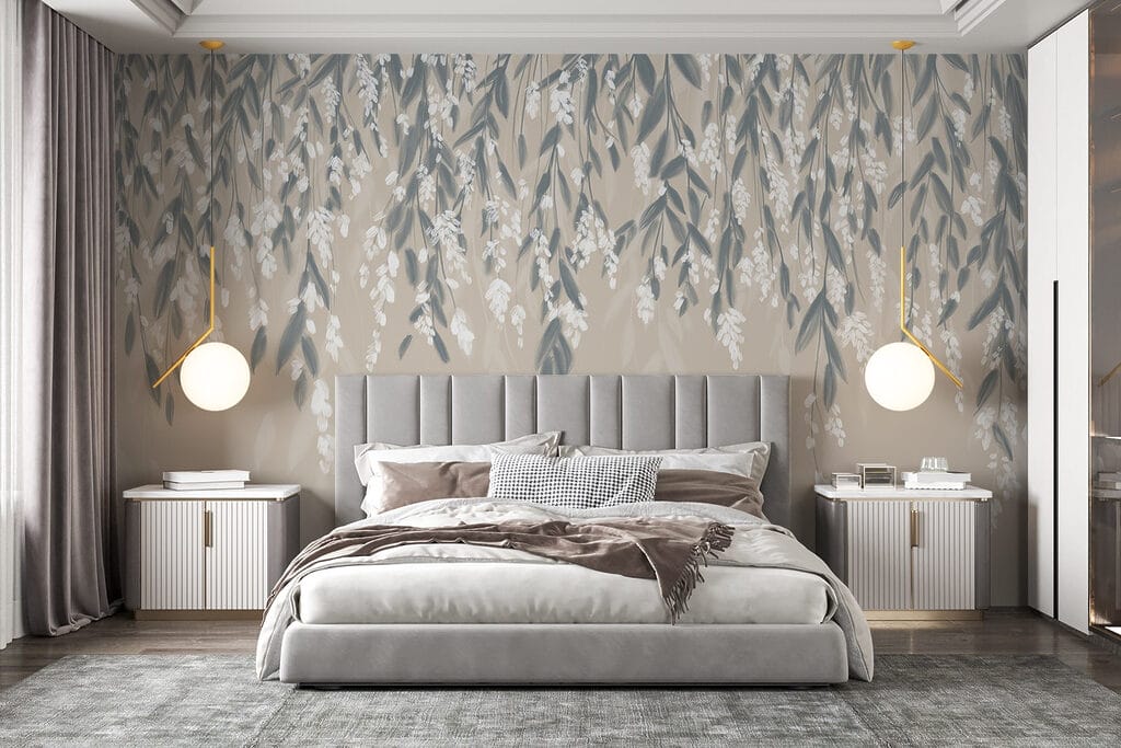 Hanging leaves over sand — interior 1
