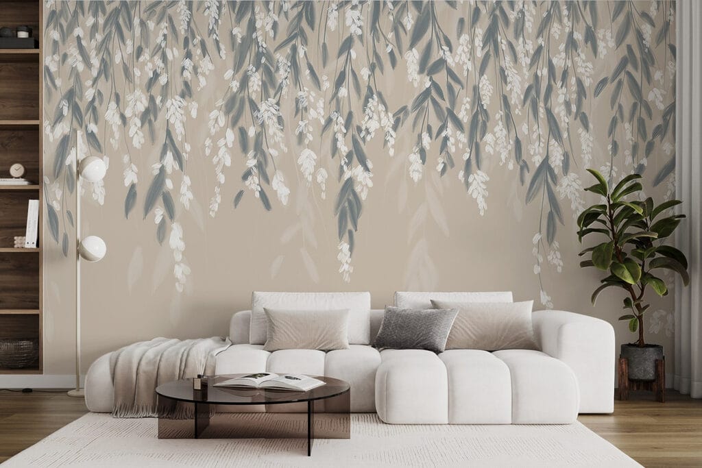 Hanging leaves over sand — interior 5