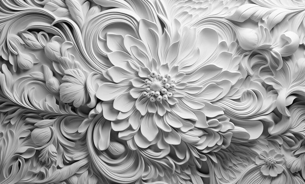 Flowers with curled edges — full design