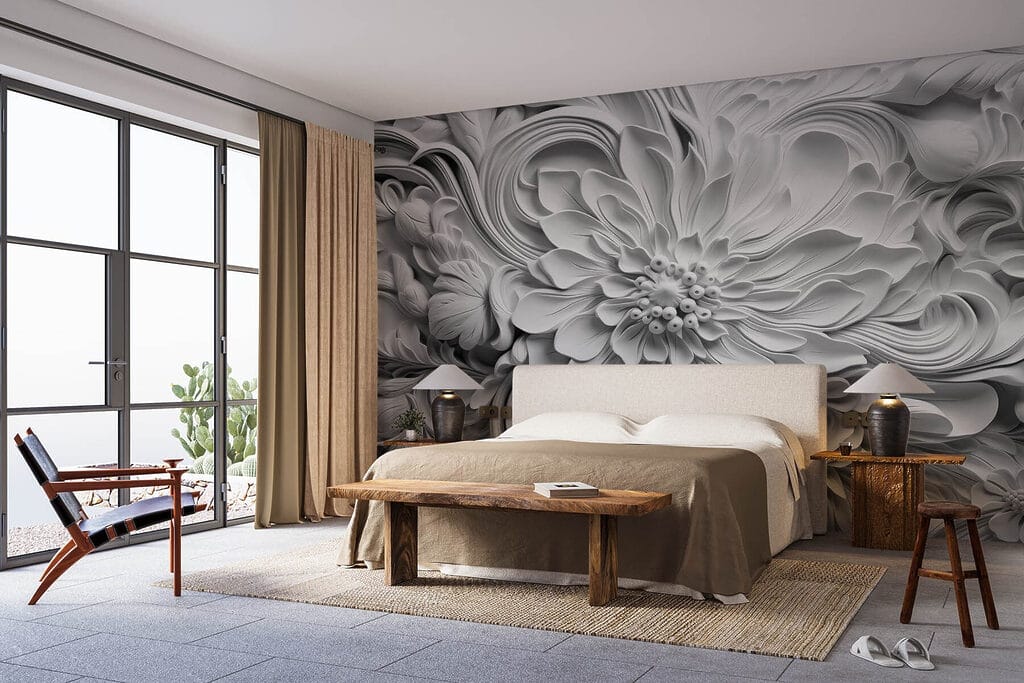 Flowers with curled edges — interior 1