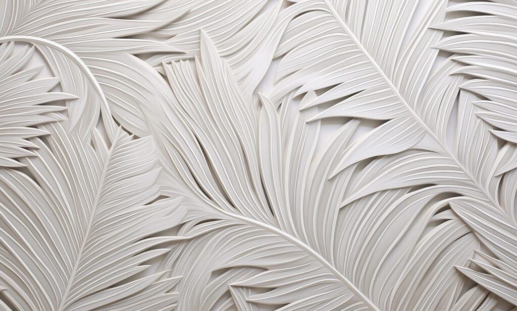 White palm leaves — full design