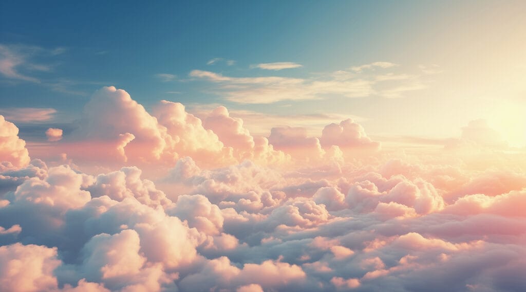 Sunlight over clouds — full design