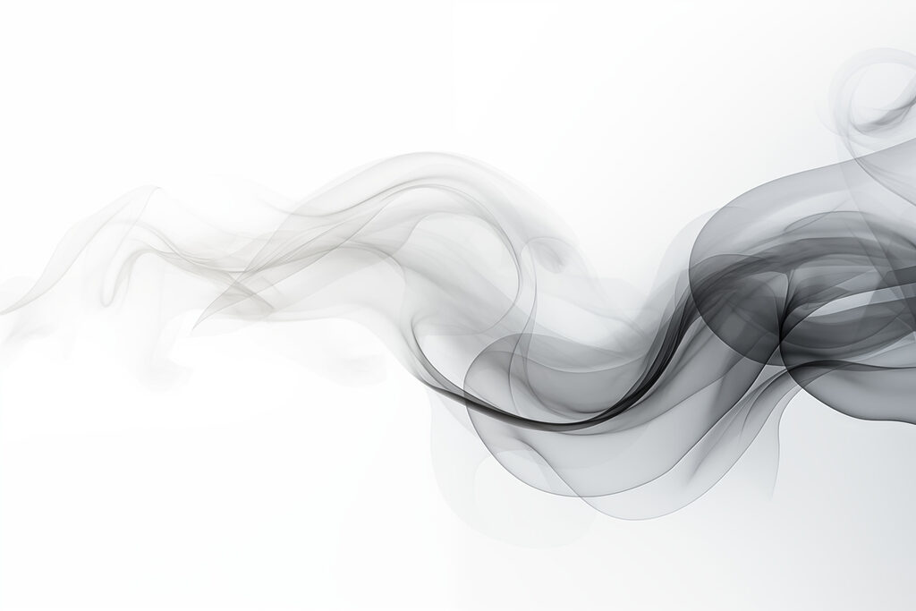 Grey smoke ribbons — full design