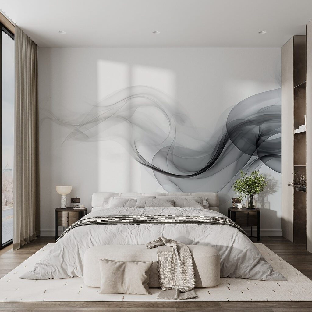 Grey smoke ribbons — interior 1