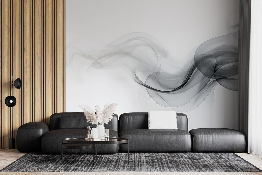 Grey smoke ribbons — interior 3